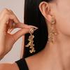 New Year's Lucky Personality Creative Diamond Inlaid Silver Needle Earrings Fashion Chinese Style Temperament Earrings
