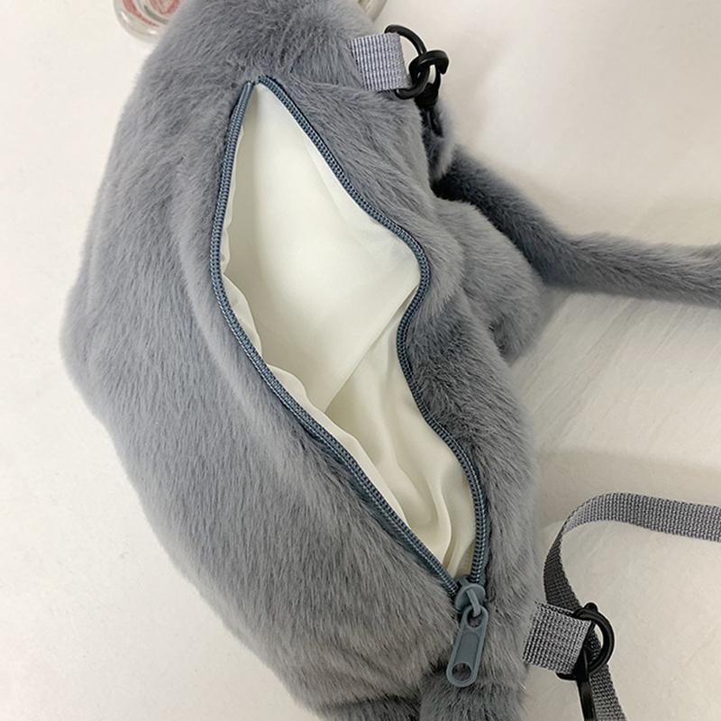 Adorable Seal Plush Handbag Portable Autumn Winter New Cute Seal Fur Bag Ladies Handbag Soft Women Girls Pouch Bag