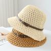 Classic Adult Women's Knitted Fisherman Bucket Hat with Belt Windproof Spring Summer Autumn Fashionable Casual Hat