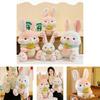 Cute White Bunny Plush Toy Soft Stuffed Animal Doll For Girls