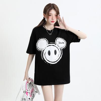 Reines Baumwoll-Paar-T-Shirt für Damen und Herren im gleichen Stil, neues Sommer-T-Shirt mit kreativem Druck, locker und dünn, mit Rundhalsausschnitt und kurzen Ärmeln