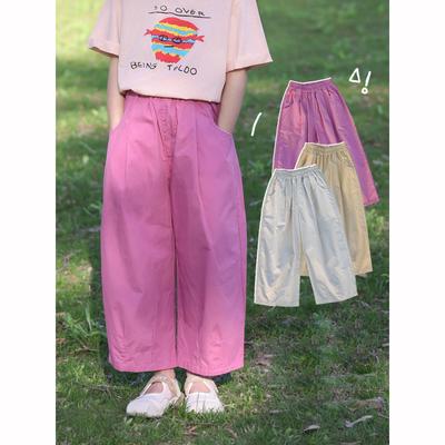 Fashionable Straight Pants Girls Leg Loose Fit Casual Trousers Summer Wear Girls Children Thin Wide Leg Pants