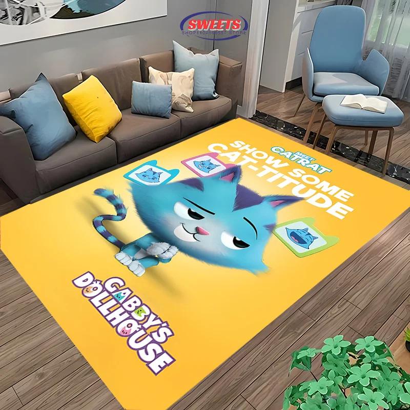 Covor Disney Gabbys Dollhouse, Covor pentru Living Dormitor, Covoraș Decorativ pentru Canapă Bucătărie, Covoraș de Ușă pentru Copii Antiderapant de Podea Durabil, Cadou