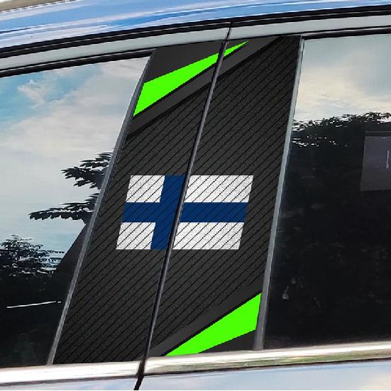 Finland Flag Car Stickers Car B-pillar Vinyl Decal Car Door Pillar Waterproof Decal Scratch-Resistant Cover DIY Modified Sticker