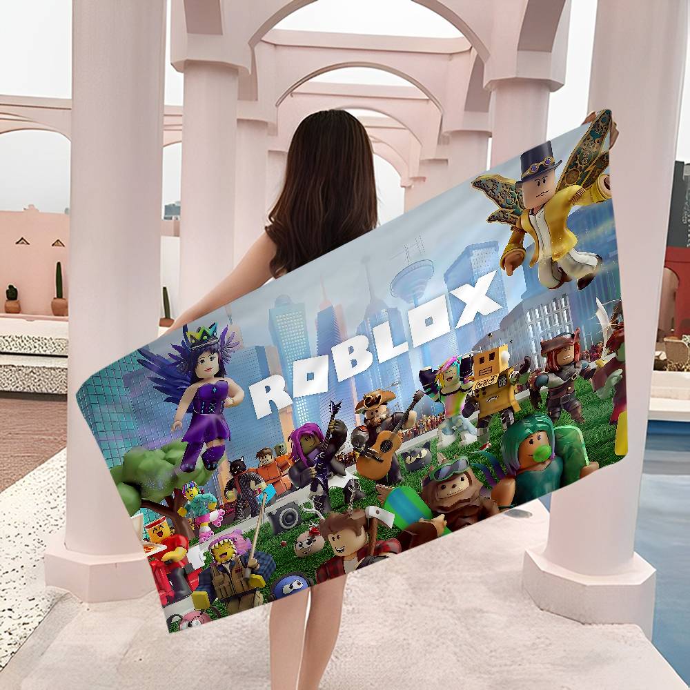 Game R-Robloxs Cool Microfiber Blanket Quick Drying Beach Towels Oversized Printing Super Absorbent Pool Towel Blanket