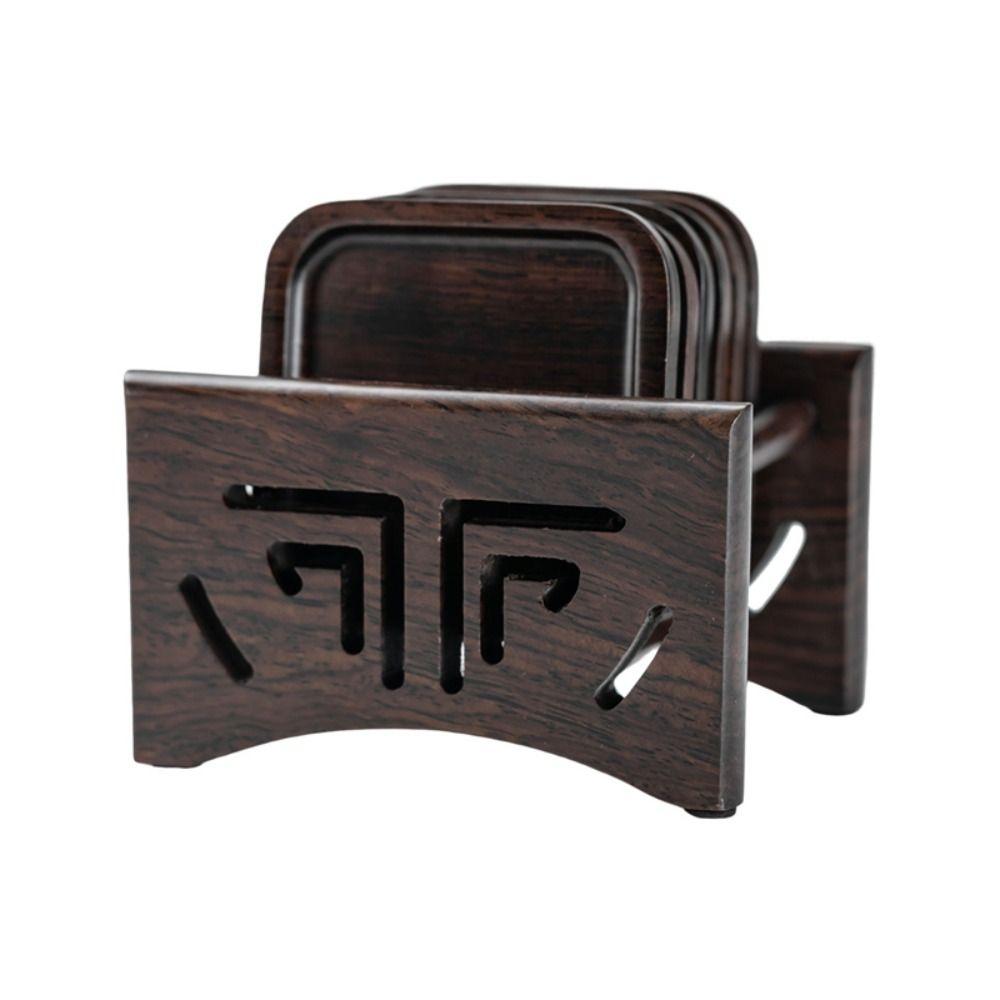 High-End Black Sandalwood Coaster Heat Insulation Heat Resistant Cup Mat Tea Ceremony Accessories Tea Tray Dining Table