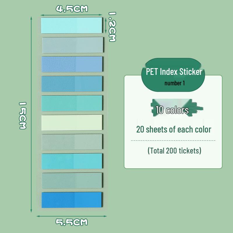 

PET Morandi Translucent Sticky Notes - Cute Question Marking & Classification Memo Stickers.