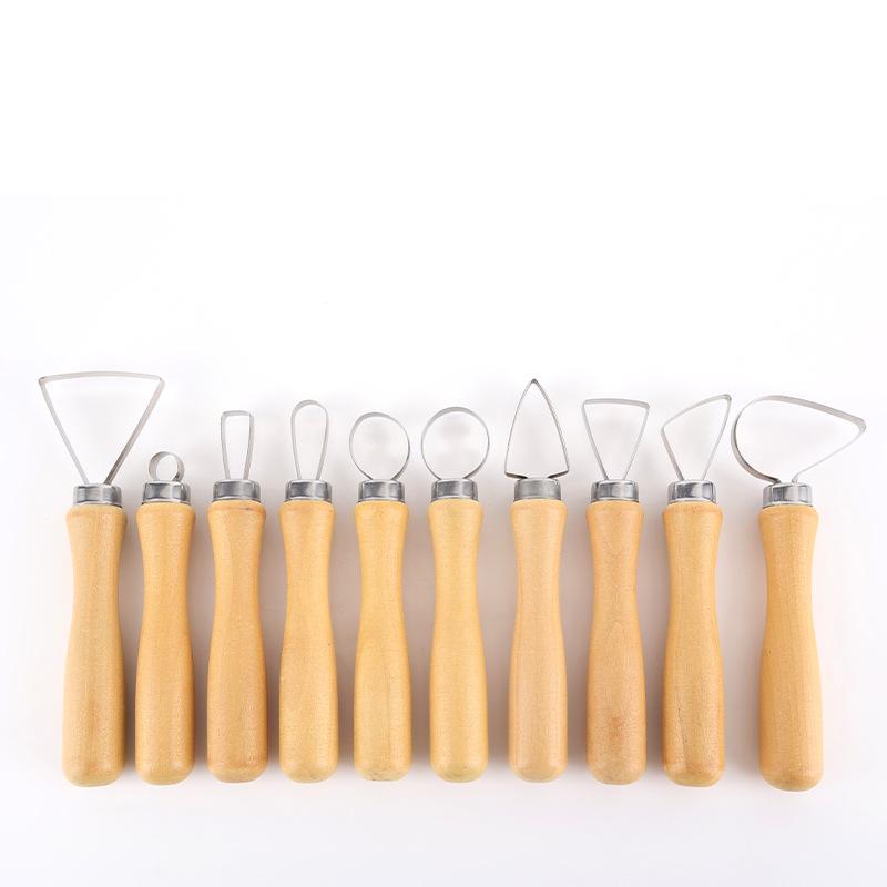 10-Piece Stainless Steel Pottery Trimming Tool Set with Large-Head and Single-Head Knives for Polymer Clay Cutting Approximately 11-14 CM