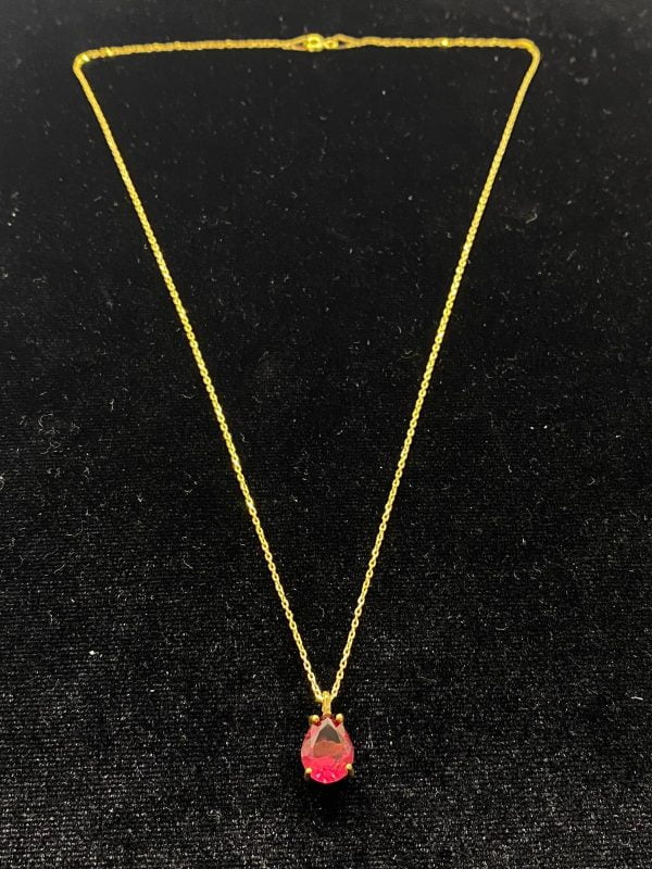 3 opțiuni de culoare Verde albastru roșu piatră de zirconiu smarald de culoare argint 925 picătură colier autentic femei