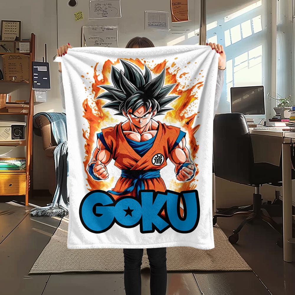 Dragon Ball Character Print Flannel Blanket High Quality Comfortable for All Seasons Home Decor Warmth and Comfort Perfect for Christmas Gifts