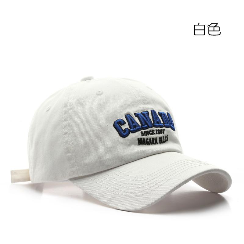 

Outdoor sports personalized letter embroidery washed cotton baseball cap sunscreen sunshade cap белый