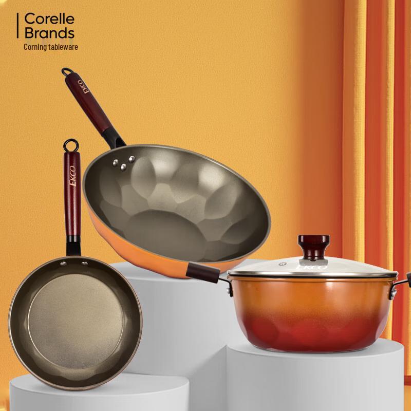 Corning Red Flame Light 3-Piece Cookware Set