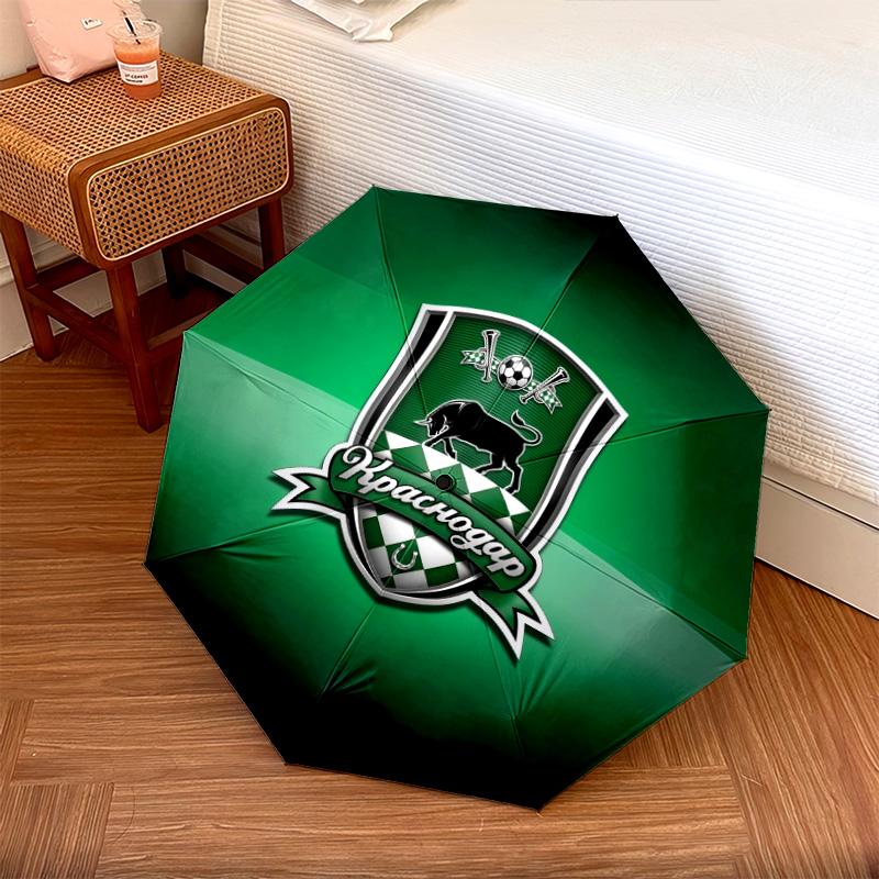 FC Krasnodar pattern, automatic folding umbrella, portable and foldable design, 8 ribs, a Christmas or birthday gift.