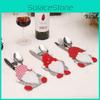 Christmas Cutlery Bag Cartoon Faceless Doll Design For Festive Table Decor