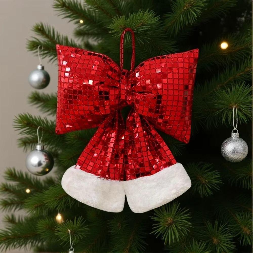 Creative Design Christmas Sequin Bow S/M/L Size Sparkling Christmas Tree Ornament Party Decoration Bow Pendant