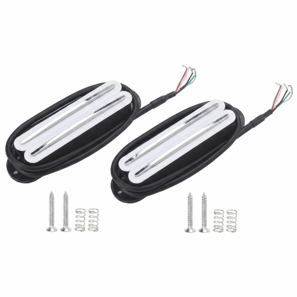 2PCS White And Black Electric Guitar Pickup Metal + ABS Guitar Accessories Electric Guitar