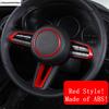 Steering Wheel Button Decoration Cover Kit Trim For Mazda 3  - 2025  / CX-30  - 2025  ABS Red / Carbon Fiber Accessories