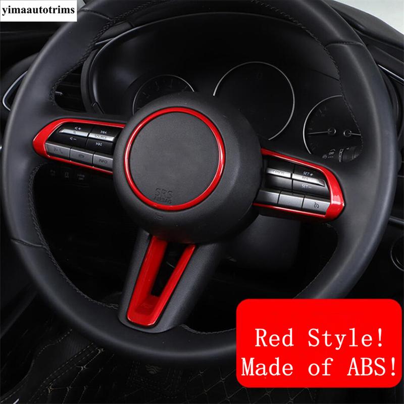 Steering Wheel Button Decoration Cover Kit Trim For Mazda 3  - 2025  / CX-30  - 2025  ABS Red / Carbon Fiber Accessories