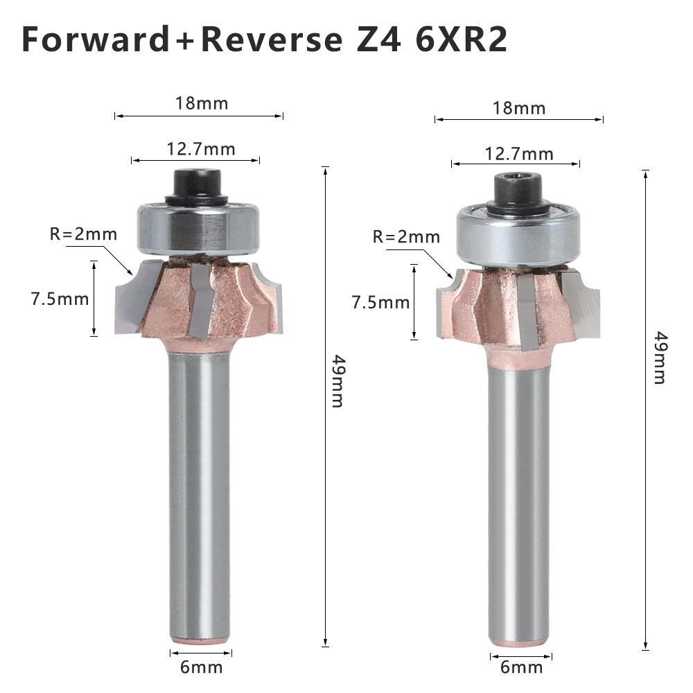 Four-Blade Rounded Corner Knife, Edge Banding Knife, Forward Rotation And Reverse Rotation, Double R Line Knife, Woodworking Decoration Cabinet Door