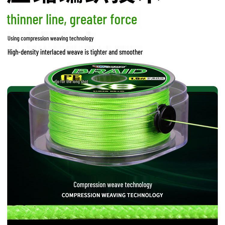 Importierte 12-Strang Da Li Ma PE-Angelschnur für Mikrolöder, Vorfächer, Anker & Schwarzbarsch - Originalprodukt