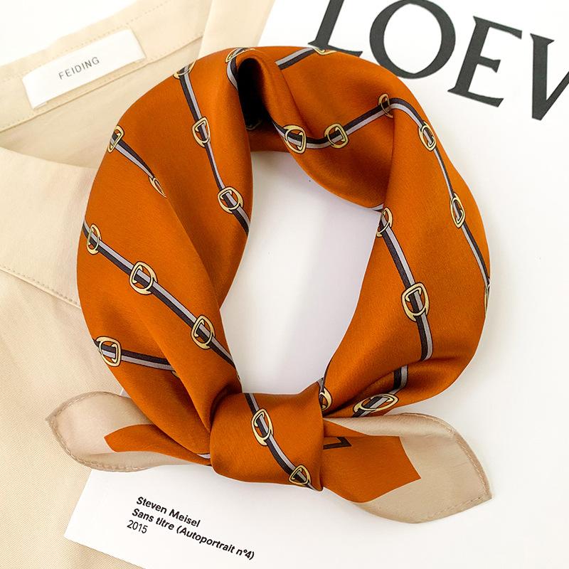New European and American Decorative Silk Scarf for Women's Fashionable and Fashionable Summer Thin Sunscreen Multi-function Square Scarf