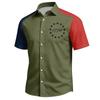 Men's Independence Day Printed Collared Top Men's Casual Sports Short-Sleeve Shirt