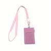 Lanyard ID Card Holder Office Supplies Badge Holders ID Holders with Neck Strap Wallet PU Leather Zipper Coin Purses Student