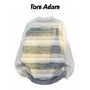 TOM ADAM Amerikanischer Retro Colorblock Strickpullover