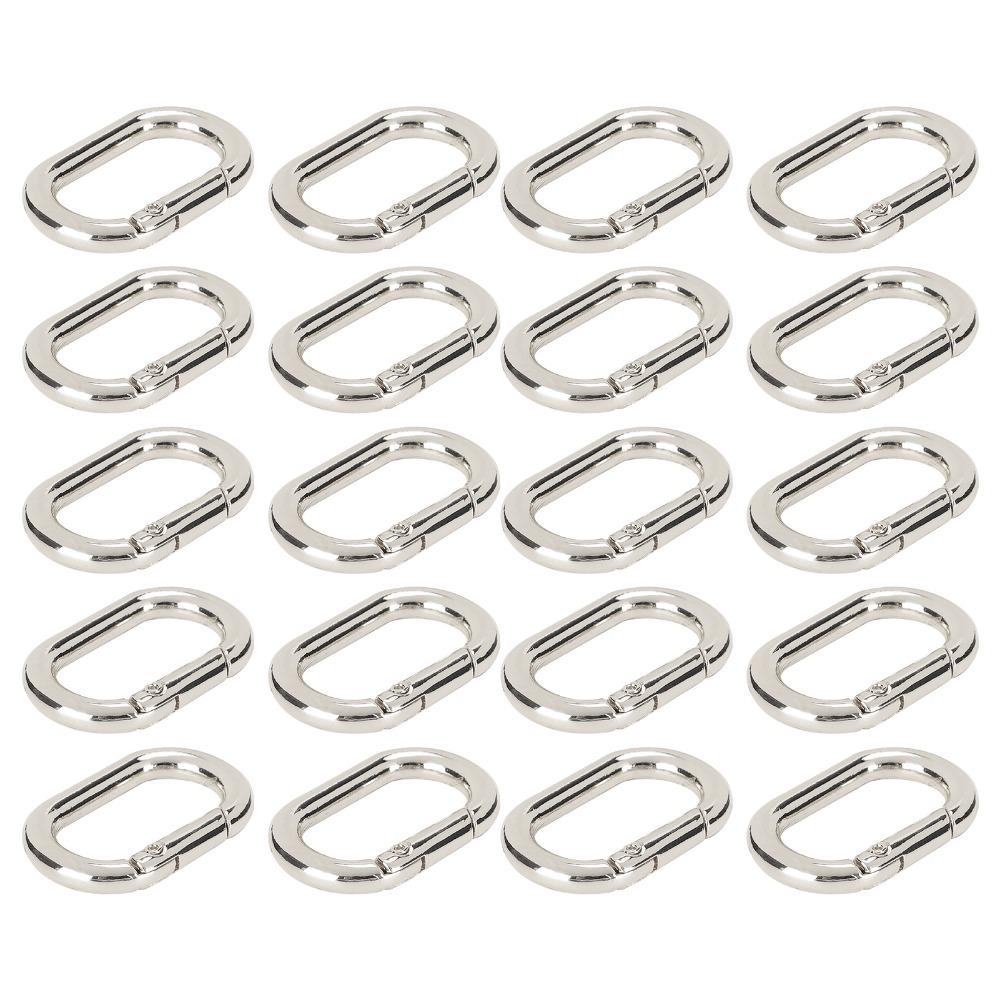 20pcs O-Shape Spring Gate Rings Silver Openable Clasps Metal Hardware Accessories DIY Projects