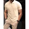 Summer Polo Shirt New Knit Shirt Half Zipper Solid Color Short Sleeve Men'S Sports Polo Shirt Man