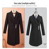Tluoman Women's Black Wool Blend Mid-Length Padded Overcoat