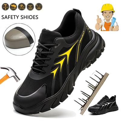 Scarpe antinfortunistiche con punta in acciaio da uomo Scarpe da lavoro antiforatura da donna Scarpe da ginnastica antinfortunistiche sul lavoro industriale traspiranti Proteggi anti-sfondamento Scarpe di sicurezza anti-pugnalata