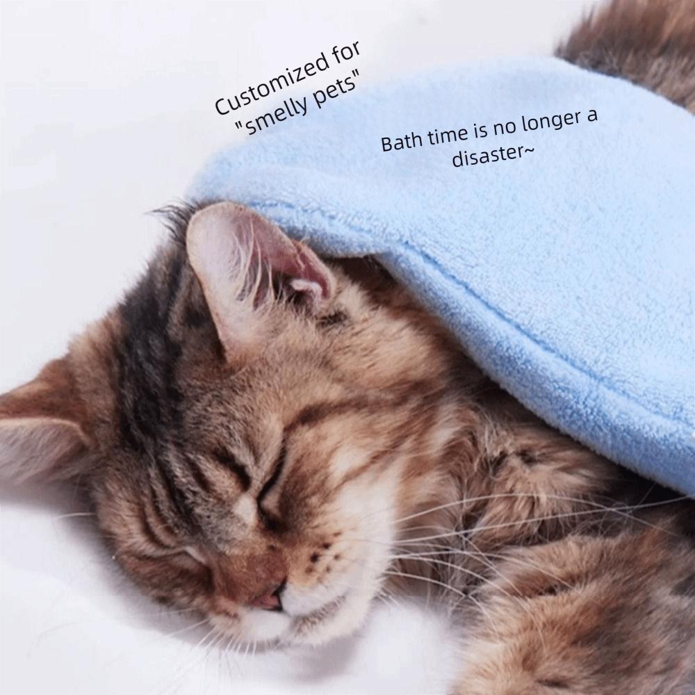 1 Pair Pet Bath Towels Double Sided Pet Bath Gloves Quick Drying Absorbent Pet Grooming Glove Hangable Dogs Paw Towel Cats Care