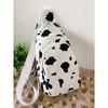 Cow Pattern Sling Bag, Cute Cartoon Canvas Chest Bag, Small Crossbody Bag For Outdoor Sports Travel College Bag Summer Dad Freshman