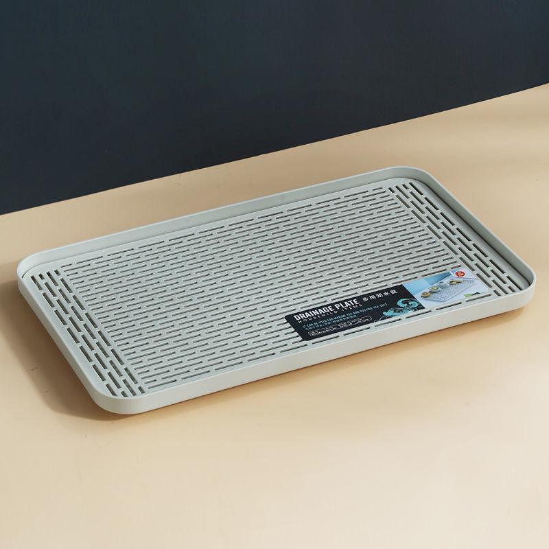 Thickened Plastic Draining Tray Double Deck Fruit Plate Outdoor Tea Tray Kitchen Tableware Drain Tray Plastic Tray