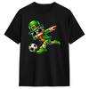 Mens Funny Leprechaun Playing Soccer St Patrick Day T Shirt Cotton Clothing Vintage Short Sleeve Crew Neck Tees Unique TShirt