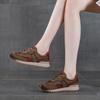 Herbst neue Retro-Lederfarbenkombination dicke Sohle Damen Freizeit Sport Damenmode Freizeit