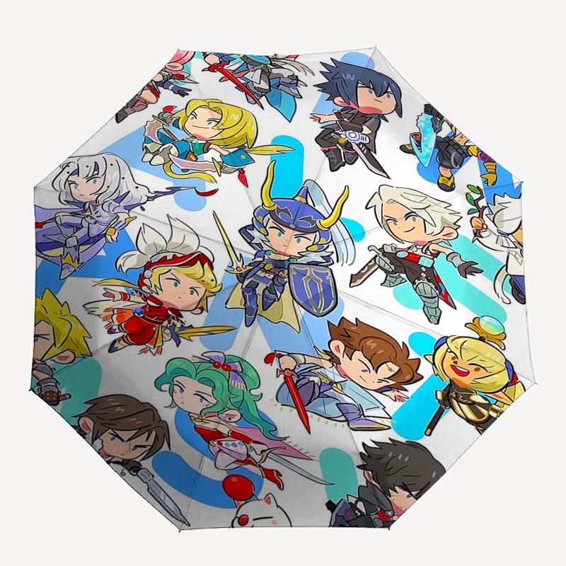 1pc Chibi Characters Outdoor Umbrella - Automatic Opening/Closing - Portable 3-Fold Design - 8-Rib Iron Frame - Perfect Gift for Fans, Travelers,