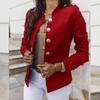 Fashion Single Breasted Jacket Solid Slim Female Bottons Sleeve Outerwear Office Women Long Coat Overall