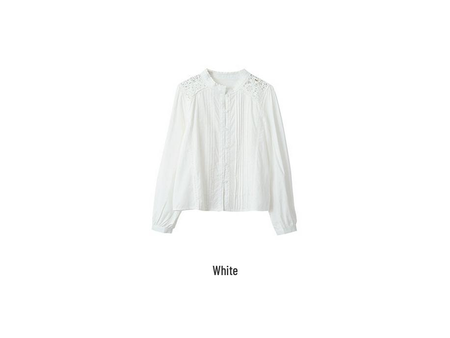 White Moon French Lace Shirt: Wear Alone or Layered! Classic French Style Shirt