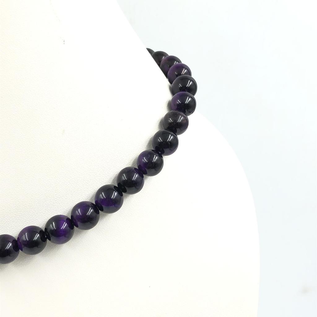 8mm Natural Purple Star Tiger Eye Gemstone Round Beads Jewelry Bohemian Beaded Necklace 17-20" For Women 8BN-70