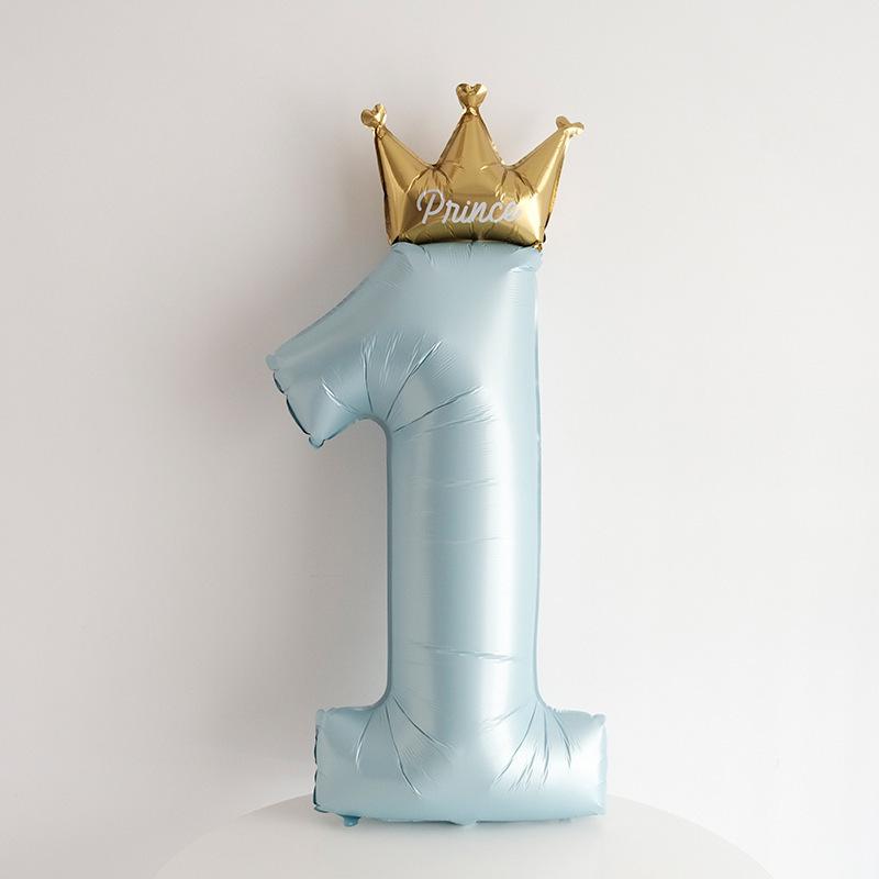 1st Birthday Pink Cat-Themed Party Decorations: Crown, Pull-Flag, and Foil Balloon Set