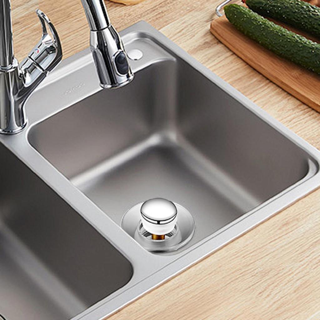 Pop Up Sink Drain Strainer Bathroom Bouncing Sink Filter Anti-clog Press Pop Up Core Drain Filter for Shower Kitchen Laundry