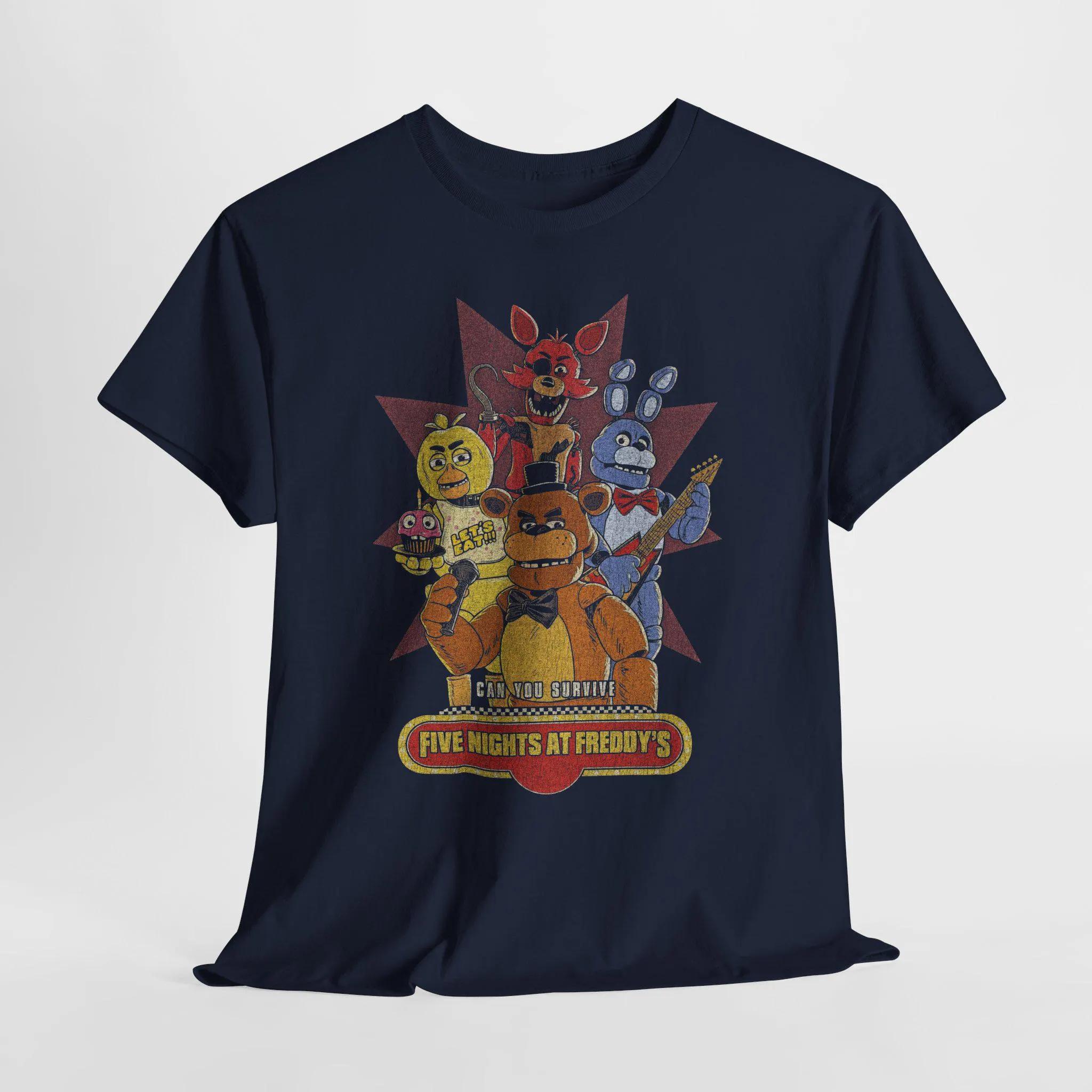 

Five Nights At Freddy Bears Harem Retro Comfortable Color Tshirt with Retro Horror Game Patterns Printed Tshirt 4XL