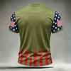 Men's Casual Printed Crew Neck Lightweight Breathable Short Sleeve Shirt USA Themed Graphic Design Comfortable Fit