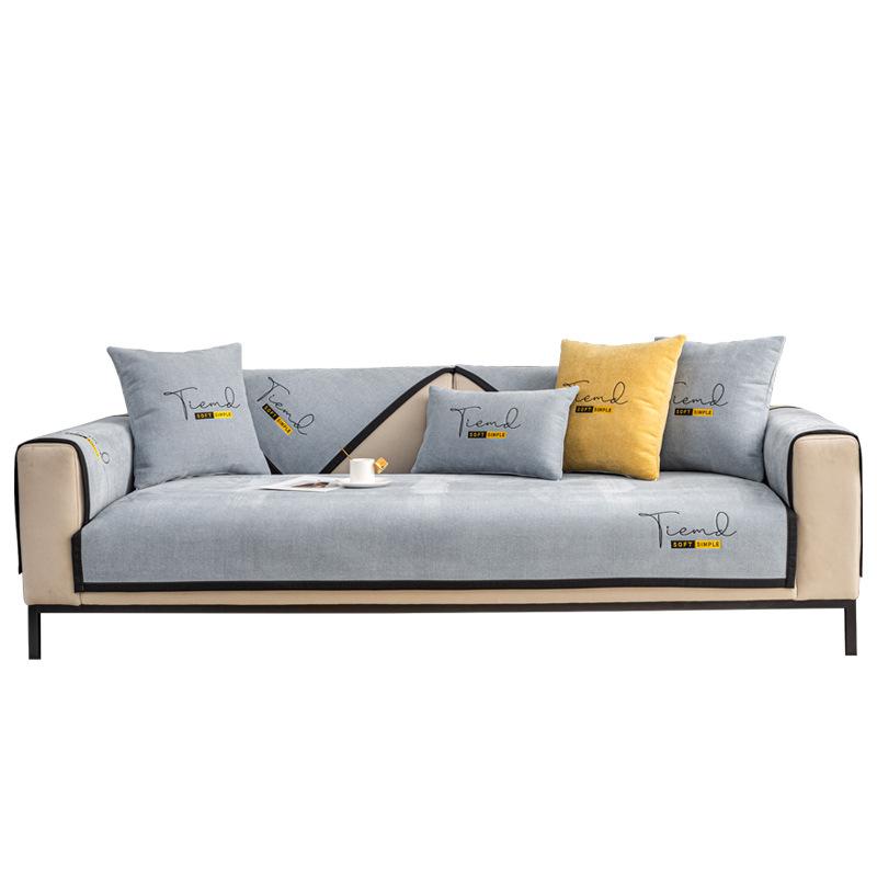 Coussin de Canapé Luxe Abordable Coussin Mode Quatre Saisons Antidérapant Style Simple Moderne Housse de Canapé Universelle Tissu de Couverture
