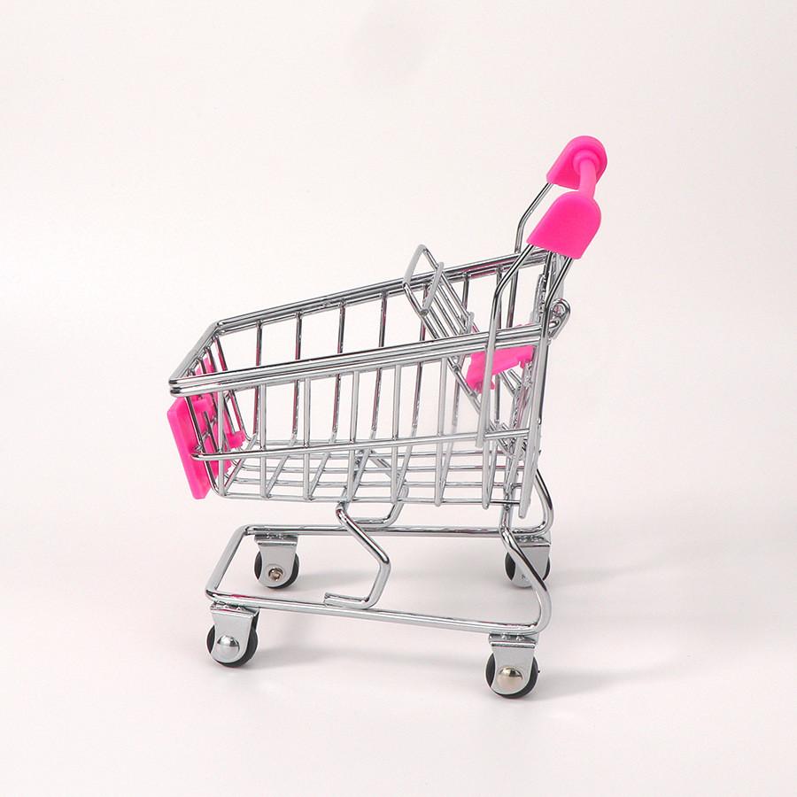 Toy Small Metal Shopping Cart Interactive Features For Kids Role Games Playing