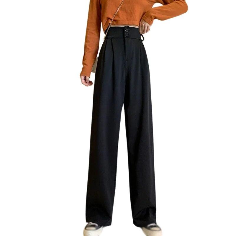 

Женские повседневные однотонные тонкие тонкие брюки с высокой талией XL