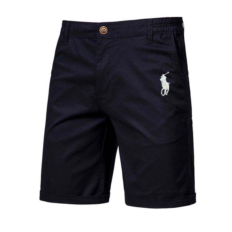 Polo Ralph Lauren Summer Pony Embroidered Cotton Solid Color Shorts for Men High Quality Casual Business Social Elastic Waist Beach Shorts