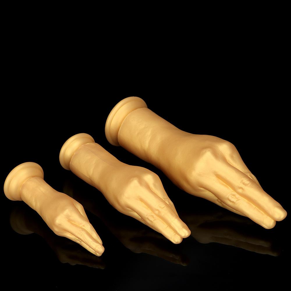 Gold Silikon Faust Anal Dilator Fisting Vibrator Riesiger Dildo Anal Plug Realistischer Schwanz Sexspielzeug BDSM Strap on Cock